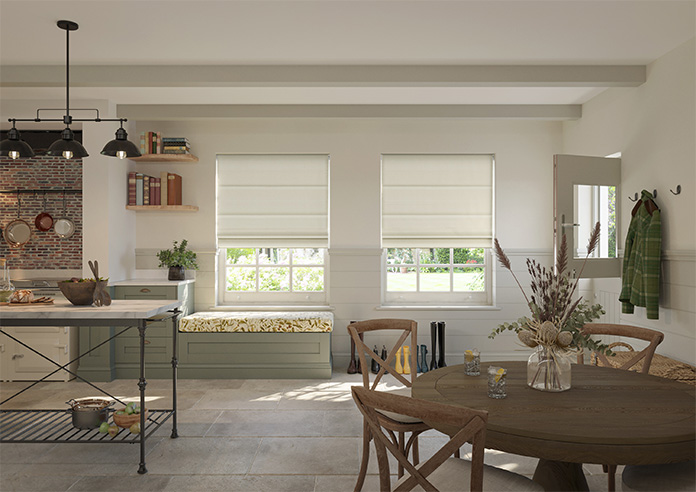 Soft Chevron, Cream - Motorised Roman Blind - Image 8
